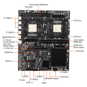 X58 <span class=keywords><strong>Motherboard</strong></span> <span class=keywords><strong>Dual</strong></span> LGA1366 <span class=keywords><strong>Motherboard</strong></span> L5520 <span class=keywords><strong>DDR3</strong></span> 4-Kanal 1066Mhz Maximale Unterstützung 128G E-ATX USB 3.0 X58 <span class=keywords><strong>Motherboard</strong></span> - Product Image 3
