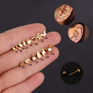 ต่างหูแบบห่วง สแตนเลสสตีล สำหรับเจาะหู รุ่น Hoop Rook Daith Conch Tragus Cartilage ขนาด 16G เหมาะสำหรับผู้หญิง สไตล์คริสเตียน สำหรับงานแต่งงาน  เครื่องประดับเจาะหูแบบ <span class=keywords><strong>Helix</strong></span> - Product Image 1