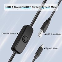 HarB harharging able Witch able, USB to yype AST harharge able con ON/FF trwitch para Desk AMP, LEtrip trip