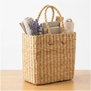 Cesta de Yute Natural Tejida con Asas Trenzadas, Bolsa de Almacenamiento Ecológica para Compras y Organización del Hogar - Product Image 1