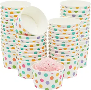 Manufacturers Supplier Ice Cream Yogurt Dessert Paper Container Cup 16oz Ice Cream Paper Bowl