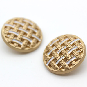 Phong Cách Anh Nút Kim Loại Đen Vòng Vuông Tweed Lớn Nút Phẳng Phù Hợp Với Nút - Product Image 5