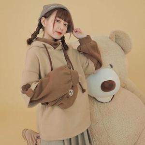 <span class=keywords><strong>Felpe</strong></span> con Cappuccio Harajuku Kawaii alla Moda, Stile Coreano con Orso Anime, Streetwear in Pile, Pullover Oversize Estetico per Ragazze E-Girl - Product Image 3