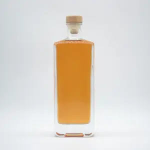 Fabriek Aangepaste Vierkante Glas Drank Fles Geest Gin Tequila Vodka Whisky 750Ml 700Ml Glazen Flessen 500Ml