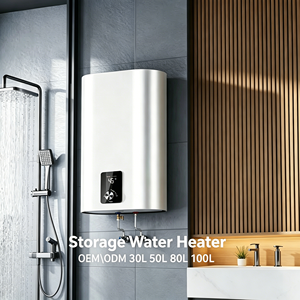 <span class=keywords><strong>Chauffe</strong></span>-<span class=keywords><strong>eau</strong></span> électrique mural 30L à coque métallique, réservoir moderne pour salle de bain, avec double revêtement de stockage - Product Image 1