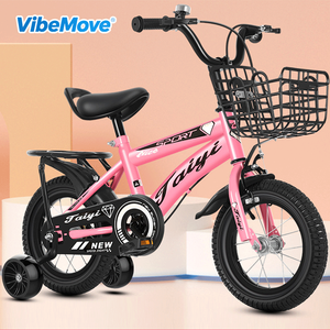 Vélo pour enfants de haute qualité 12 pouces à une vitesse avec roues d'apprentissage, freins V doubles, siège arrière confortable, cadre en acier à haute teneur en carbone pour - Product Image 2