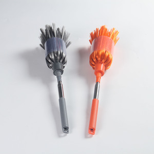 Telescopic Cleaning <b>Brush</b> 2.28m <b>Extendable</b> Stainless Steel Multi Functional For Dust Cleaning Tools Orange Blue Gray - Product Image 3