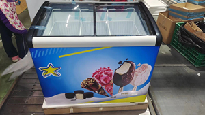 Commercial 165l Curved Glass Door Ice <b>Freezer</b> with Light Box Ddh-165xu(sy) 165l Ice <b>Freezer</b> - Product Image 2