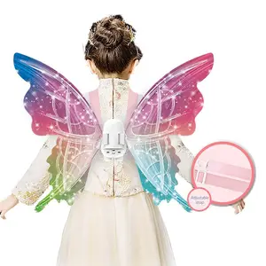परी चलने वाली इलेक्ट्रिक तितली पंख फ्लैप खिलौने शादी के चरण की सजावट हेलोलीन लड़कियां बच्चों के लिए उपहार