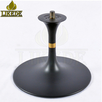 Base de chaise Tulip en acier avec revêtement noir, pièces de quincaillerie métallique à fond rond