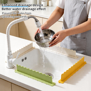 Protection anti-éclaboussures en silicone <span class=keywords><strong>pour</strong></span> évier, 19,6 pouces, déflecteur d'eau <span class=keywords><strong>pour</strong></span> <span class=keywords><strong>cuisine</strong></span> et salle de bain, compatible lave-vaisselle, facile à nettoyer, sans BPA - Product Image 4