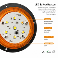 Luz Estroboscópica Magnética Solar - Baliza de Emergencia LED Ámbar Impermeable IP65 para Vehículos de Ingeniería y Construcción de Carreteras