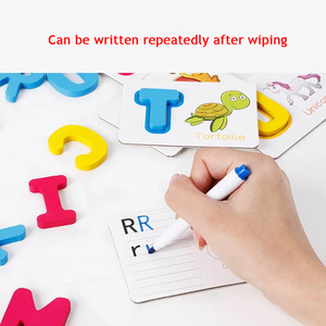 Puzle <span class=keywords><strong>de</strong></span> alfabeto Montessori <span class=keywords><strong>de</strong></span> madera en 3D para niños, 26 letras en inglés, juguete educativo para preescolar - Product Image 5
