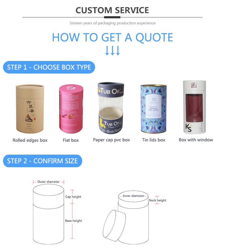 Eco friendly customized kraft paper tube round scented tea paper box cylinder packaging with aluminum lid