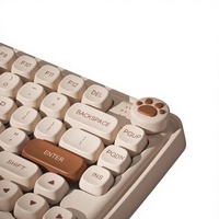 Clavier mécanique USB trois modes pour femmes, élégant, polyvalent, rétroéclairé, touches silencieuses, interrupteurs remplaçables à chaud, bouton de volume pour ordinateur de bureau