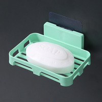 Grand porte-savon étanche sans perçage avec étagère d'égouttage et support mural à ventouse pour le nettoyage de la maison et la décoration de la salle de bain