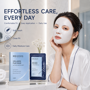 Masque en film de collagène MEIZCOS pour le <span class=keywords><strong>visage</strong></span> entier, masque en feuille nacré <span class=keywords><strong>blanc</strong></span> hydratant, soin hydratant au peptide d'hyaluronate de sodium, 1 pièce - Product Image 6