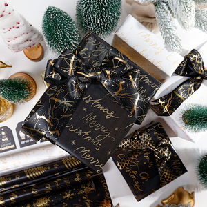 Wholesale <b>Christmas</b> Gilt Tissue 43*300cm Gift Luxury Custom Packaging Wrapping Paper Roll - Product Image 2