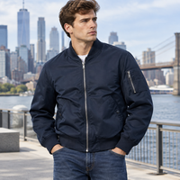 Blouson aviateur homme personnalisé OEM, blouson bomber classique léger, vêtement d'extérieur décontracté, veste d'hiver coupe-vent en gros