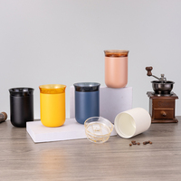 Tasse à café en acier inoxydable isolée sous vide à double paroi de 8oz 240ml tasse à boire de boisson doublée de céramique avec couvercle