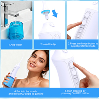 Hydrocureur dentaire électrique portable OEM ODM pour appareils dentaires, nettoyeur à jet d'eau dentaire sans fil avec réservoir amovible de 300 ml