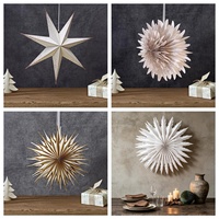 Decoraciones Navideñas, de San Valentín y para Bodas, Estrellas de Papel, Colgantes de Copos de Nieve, Faroles de Papel Multicapa, Decoración para Fiestas