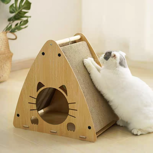 Integriertes Katzen bett mit Kratz baum im stehenden Design, kratz fest und langlebig, hergestellt aus flocken freiem Jutespiel zeug - Product Image 3