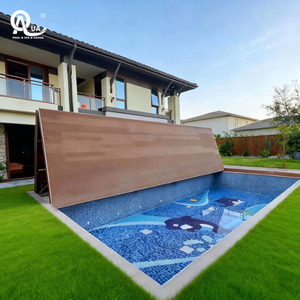 Couverture de piscine pliante en bois Water Crown avec ouverture automatique sécurisée, taille personnalisable pour une utilisation en extérieur et en intérieur - Product Image 4