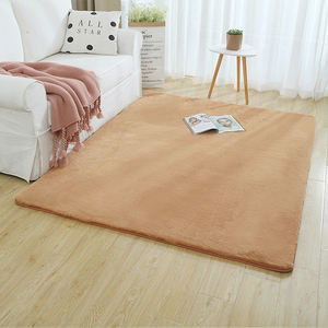 부드럽고 푹신한 단색 염색 퍼 러그 카펫 고급 바닥 거실용 인조 토끼털 카펫 - Product Image 3