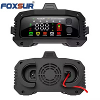 Chargeur de batterie de voiture intelligent FOXSUR 25A 12V/25A 24V/15A, chargeur de batterie portable, courant de charge optionnel, coque en alliage d'aluminium