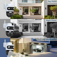 Caméra de sécurité solaire HFWS 4G carte mémoire extérieure 6MP micro intégré alimenté par batterie double objectif Ip CCTV caméra 4g carte Sim pour la maison