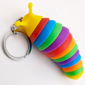 Giocattoli Pop Fidget arcobaleno lumaca articolato con le dita che gira per alleviare lo Stress lumaca giocattoli sensoriali Fidget Slug - Product Image 2
