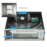 Server Kontrol Industri Mini 1U Panel Baja Anti Debu Motherboard Mini-ITX Slot Kartu Setengah/Penuh Tinggi Stok Independen