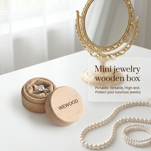 Vietnam 1.8x1.4 inch DIY Wood Storage <b>box</b> Mini <b>Round</b> Wooden Ring <b>Box</b> Solid Wood Storage Trinket Bearer Rustic Boho Jewelry <b>Box</b> - Product Image 1