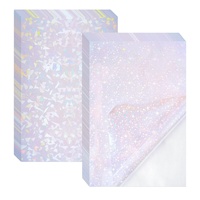 Papier autocollant holographique transparent Bleidruck Sparkle Stars, film holographique PET, feuilles de plastification A4 autocollantes à froid