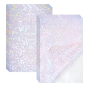 Papel Adhesivo Holográfico Transparente con Estrellas Brillantes Bleidruck, Película Holográfica PET, Láminas Autoadhesivas para Laminado en Frío A4 - Product Image 3