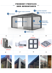 Vente chaude de Tingmeihaoting avec pare-<span class=keywords><strong>soleil</strong></span> latéral en alliage d'aluminium, piscine OEM/ODM, véranda intelligente en vrac - Product Image 6