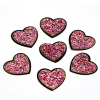 Couture Applique Fer sur Patch Chemise Chaussures Sacs Chapeaux Diy Accessoires Rose Coeur Sequin Vêtements Patches