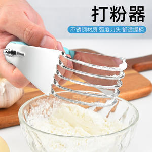 เครื่องตีไข่สแตนเลส ด้ามจับสีฟ้าอ่อน ใช้กับเครื่องล้างจานได้ อุปกรณ์ทำขนมอเนกประสงค์สำหรับผสมเนย แป้ง และน้ำมัน - Product Image 3