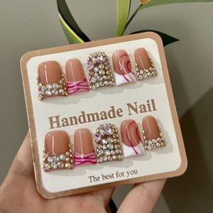 Offre Spéciale vente en gros 10 pièces à la main rose français <span class=keywords><strong>manucure</strong></span> 3D sculpté fleurs conception bec <span class=keywords><strong>de</strong></span> canard à la main doux Cool presse sur les ongles - Product Image 6