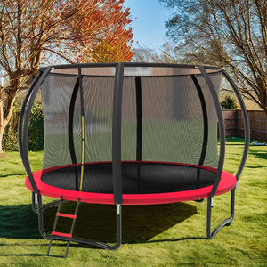 Trampoline rond robuste Zoshine avec support supérieur en fibre <span class=keywords><strong>de</strong></span> verre, filet <span class=keywords><strong>de</strong></span> sécurité intégré, taille pleine grandeur - Product Image 6