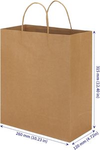 Bolsa de Papel Kraft Ecológica, Personalizada, Resistente a la Grasa, Reciclada, de Alta Calidad, Resistente a Desgarros, para Promoción y Embalaje - Product Image 2