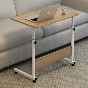 Perakende taşınabilir yüksekliği ayarlanabilir başucu dizüstü bilgisayar masası yastık hareketli dizüstü yatak masası masası Lap tekerlekler ile başucu masa
