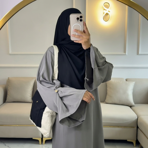 Abaya de Boda de Poliéster Hecha a Mano, Estilo Turco, Cuello en V, Estampado Floral, Larga hasta el Suelo, para Fiestas y Eventos, Superventas - Product Image 1