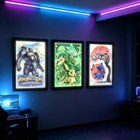 Cadres lumineux LED RGB personnalisés en usine 16''x 24'' pour affiches d'anime dynamiques multifonctions à fixation rapide