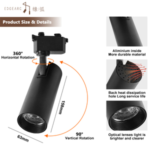 Thương Mại Thay Đổi Độ Sáng Bảo Tàng COB Xoay Trần Spotlight 7W 12W 18W 30W Có Thể Điều Chỉnh Di Chuyển Tại Chỗ Đèn LED Theo Dõi Ánh Sáng - Product Image 2