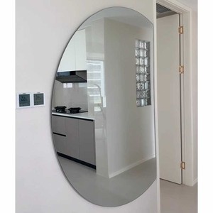 Specchio LED Intelligente Semicircolare a Figura Intera, Specchio da Parete Adesivo, Grande Specchio Senza Cornice - Product Image 2