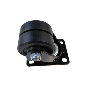 Roue pivotante en nylon noire avec plaque supérieure de 2,0 mm, roulement à billes, résistance industrielle à l'usure - Product Image 4
