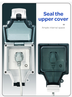 Prise murale étanche IP66 de marque IGERCN, 1 gang, 230V/13A, prise extérieure britannique, IG86-S