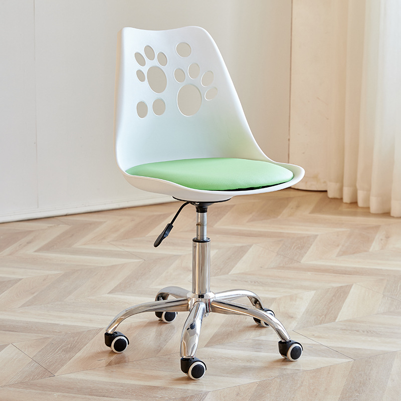 Plated legs-white backrest green cushion